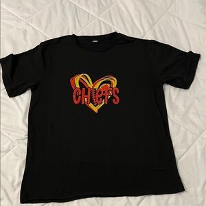 SHEIN Black Tee with Heart Graphic